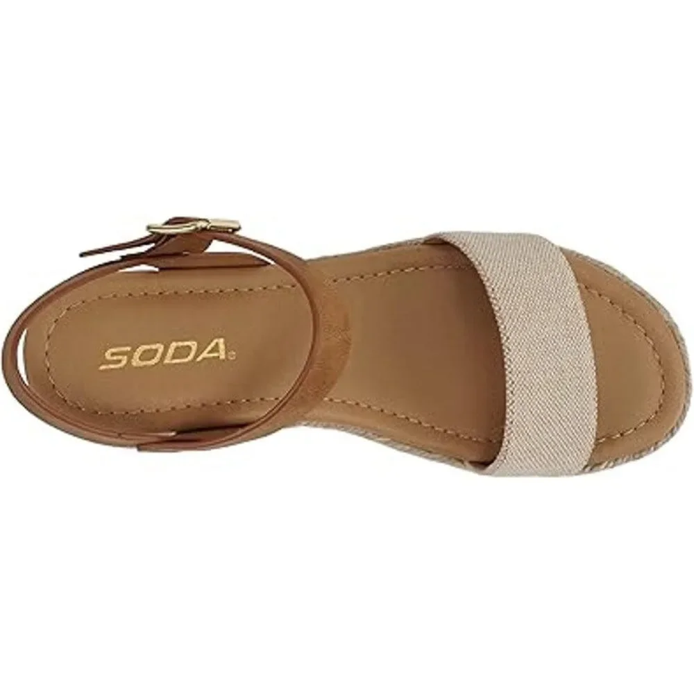 Soda Womens Size 6.5 Open Toe Ankle Strap 2.5